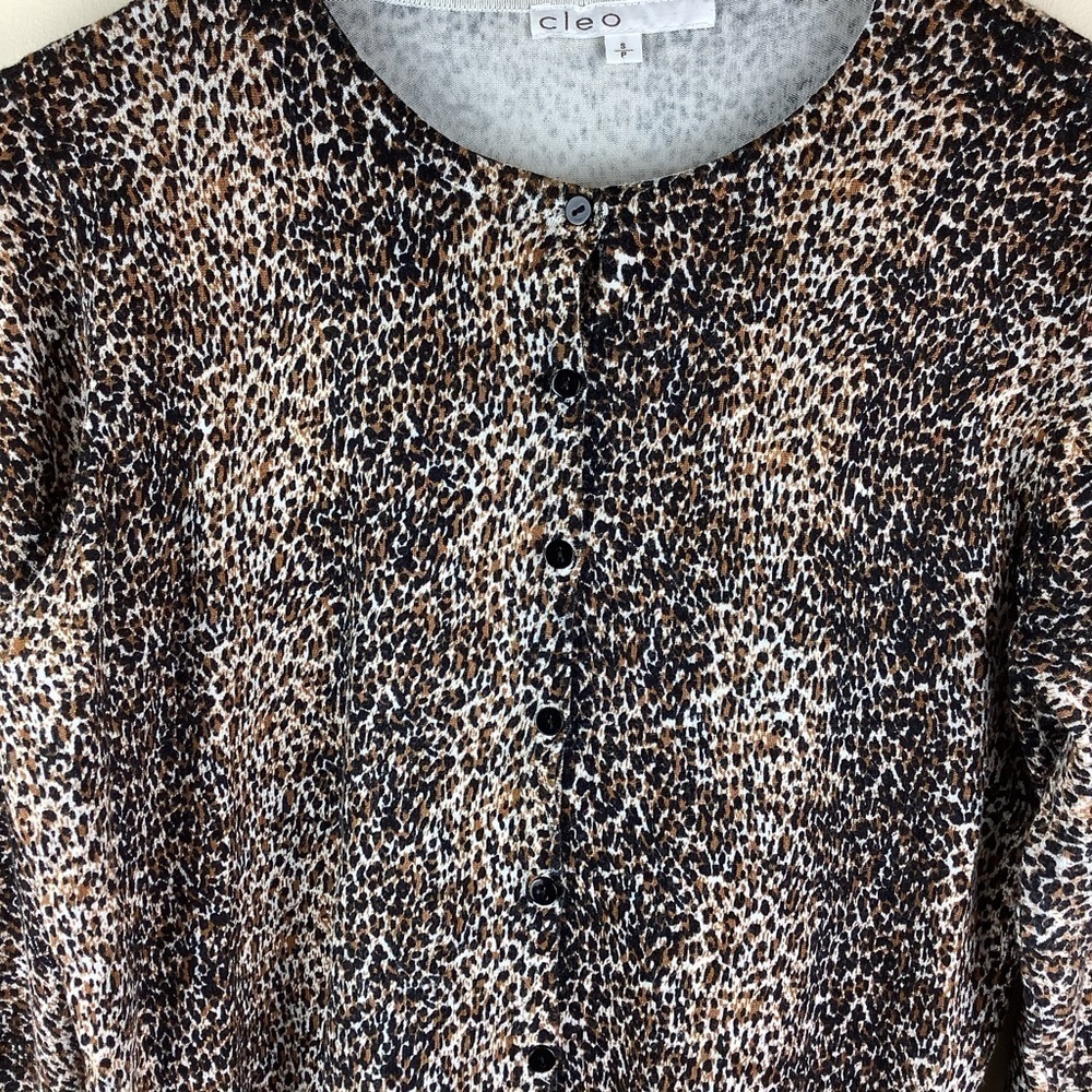 ANIMAL PRINT CLEO CREW NECK CARDIGAN - Picture 4 of 5